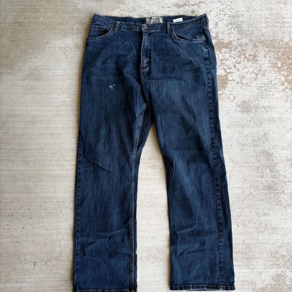 Wrangler Authentics Mens Dark Wash Straight Leg Jeans 38x32 Blue 10ZM4RBDH